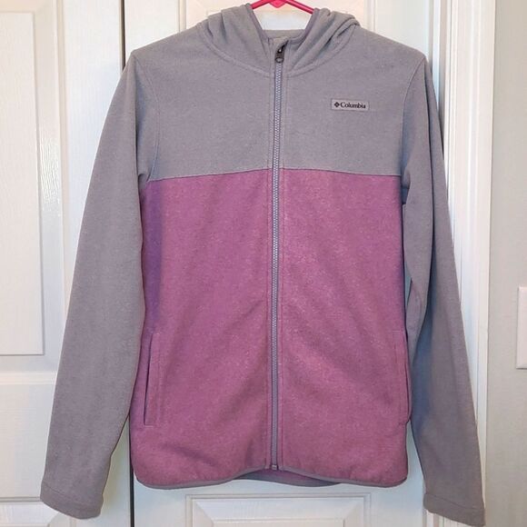 Columbia Foster Creek Full Zip Fleece Hoodie Jacket Purple/Gray - Picture 1 of 8